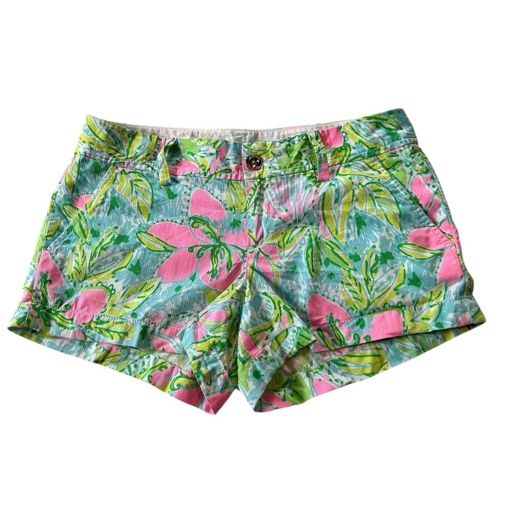 Lilly Pulitzer Coconut Jungle 3” Walsh shorts Mid rise size 4 100% cotton